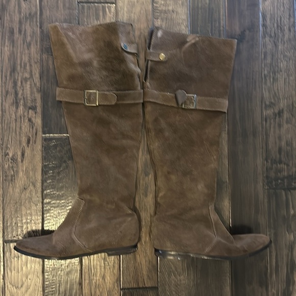 Colin Stuart Brown Suede Knee High Boots Size 6 1/2 - Picture 2 of 12